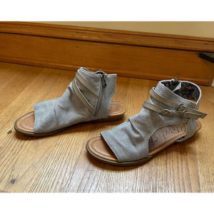 Blowfish Malibu Beauty Sandal Womens Size 8.5 Zipper Gray